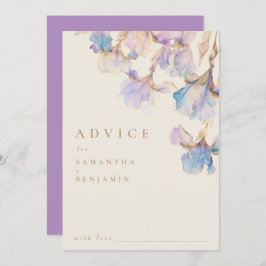 Elegant Iris Blommigt Bröllop Rådkort