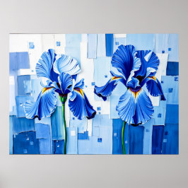 Elegant Iris i Modern Abstrakt Stil Poster