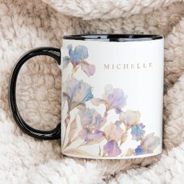 Elegant Iris Personlig Blomma Mugg