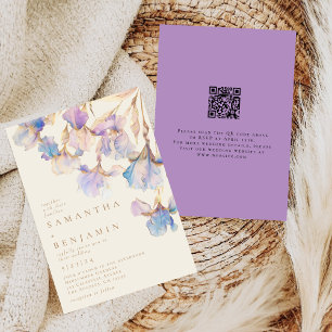 Elegant Iris QR-kod Bröllop Inbjudningar