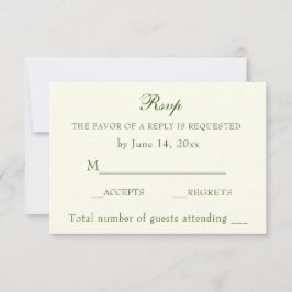 Elegant Irish Grönt Ivory Bröllop Classic OSA Kort