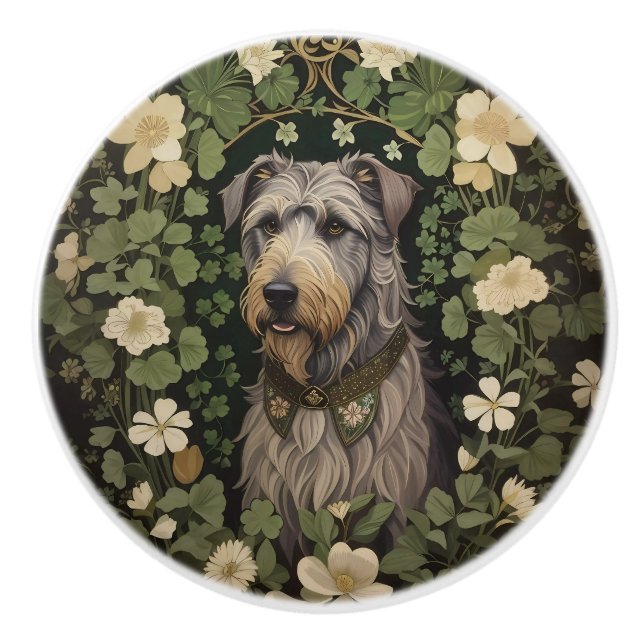 Elegant irländsk irländsk wolfhound med shamrocks knopp (Framsidan)