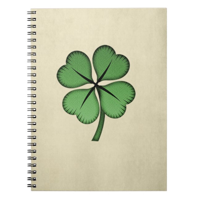 Elegant irländsk lycklig shamrock anteckningsbok (Framsidan)