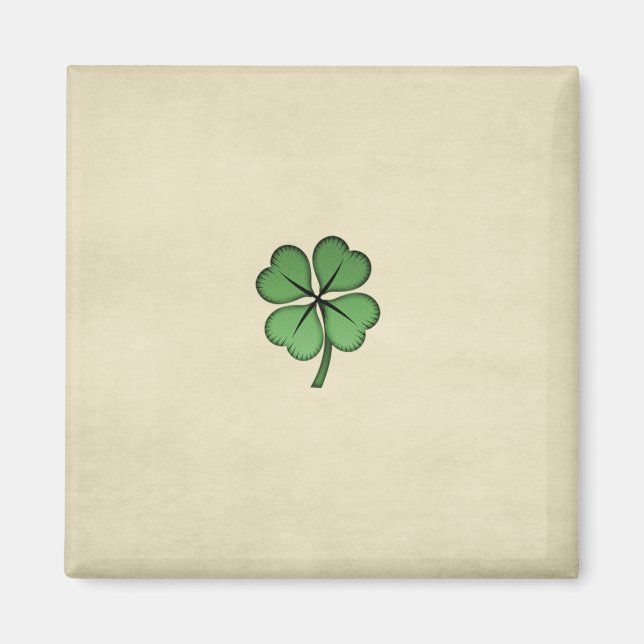 Elegant irländsk lycklig shamrock magnet (Framsidan)