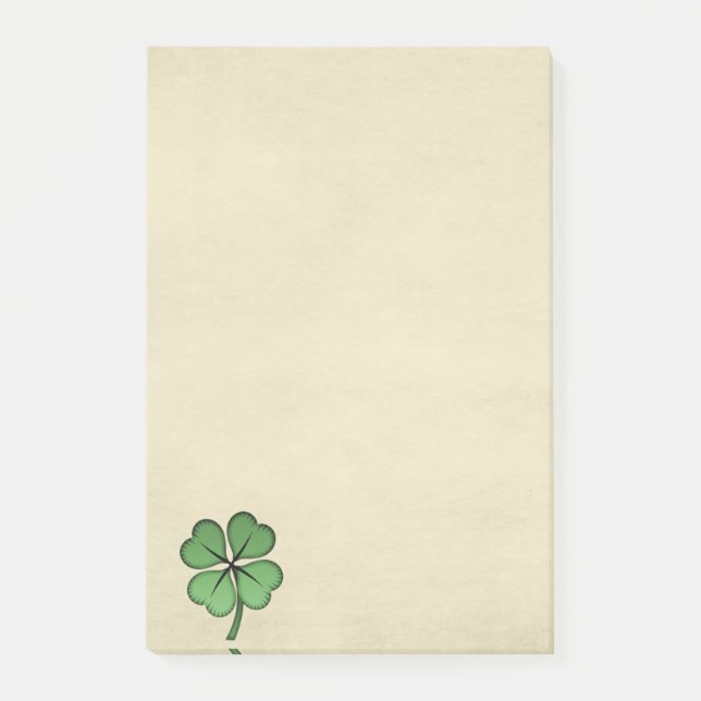 Elegant irländsk lycklig shamrock post-it block (Framsida)