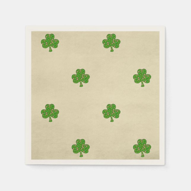 Elegant irländsk lycklig shamrock St. Patrick's Da Pappersservett (Framsidan)
