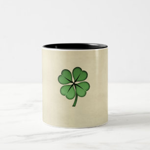 Elegant irländsk lycklig shamrock Två-Tonad mugg
