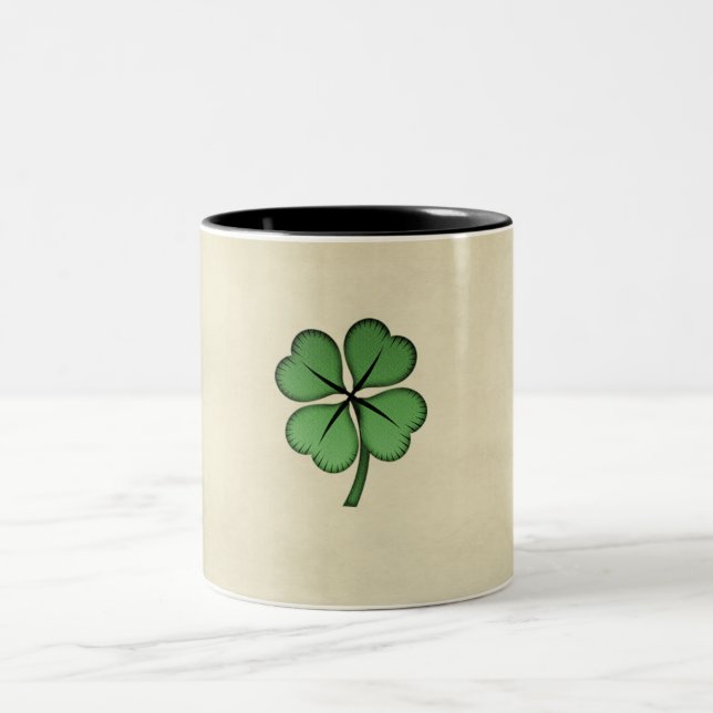Elegant irländsk lycklig shamrock Två-Tonad mugg (Center)