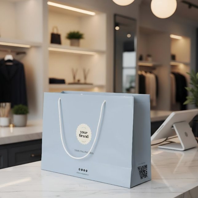 Elegant Isblå Butik Märke Logo QR Social (Skapare uppladdad)