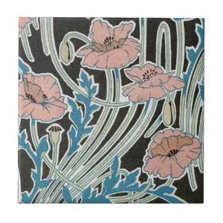 elegant iselandisk poppies art nouveau design kakelplatta