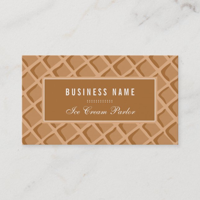 Elegant, iskrämskon, våffelklon visitkort (Framsida)