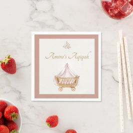 Elegant Islamic Aqiqah Flicka Napkin Pappersservett