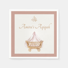 Elegant Islamic Aqiqah Flicka Napkin Pappersservett