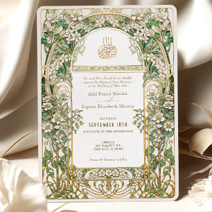 Elegant Islamic Blommigt bröllop, sviten för inbju Inbjudningar