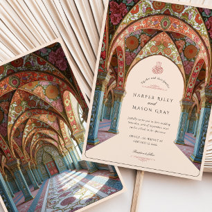 Elegant Islamic Bröllop Blommigt Arch Motifs Inbjudningar