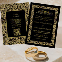 Elegant Islamic Bröllop Nikah med QR-kod