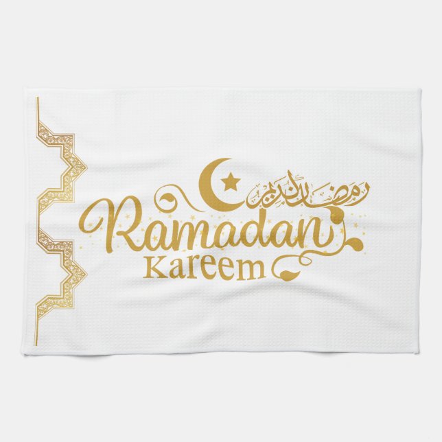 Elegant Islamic Calligraphy Ramadan Decor Kökshandduk (Horisontell)