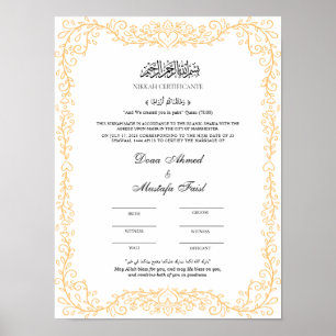 Elegant Islamic Giftermål Certification Poster