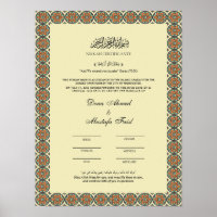 Elegant Islamic Giftermål Certification Poster