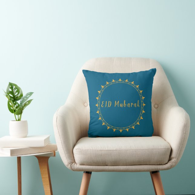 Elegant Islamic Mandala "Eid Mubarak" Decorative Kudde (Stol)
