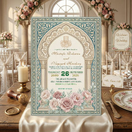 Elegant Islamic Nikah Bismillah Calligraphy Inbjudningar