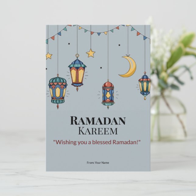 Elegant Islamic Ramadan Greeting Card - Anpassat Inbjudningar (Stående Fram)