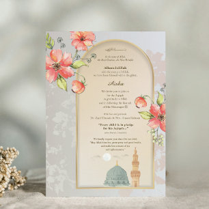 Elegant islamisk Aqiqah födelseannonskort Kort