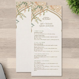 Elegant islamisk båge blommande bröllopsmeny meny