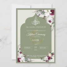 Elegant islamisk Khitan-ceremoni Blommig inbjudan