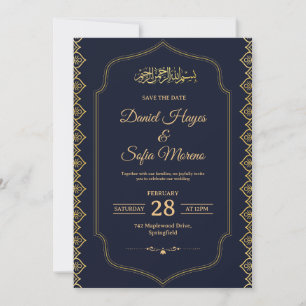 Elegant islamisk muslimsk bröllopsinbjudan inbjudningar