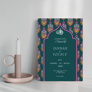 Elegant Islamiska mönster muslimska bröllop Inbjudningar