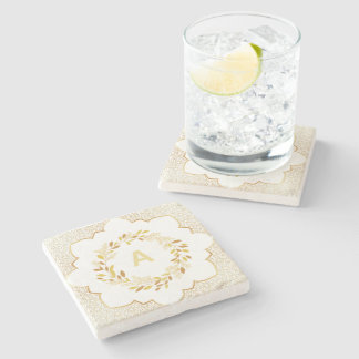 Elegant Islamiska prydnadsföremål med blommigt ram Stenunderlägg