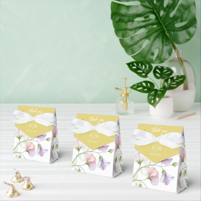 Elegant Island Citrus & Dewy Sweet Pea Bröllop  Presentaskar (Multipel)
