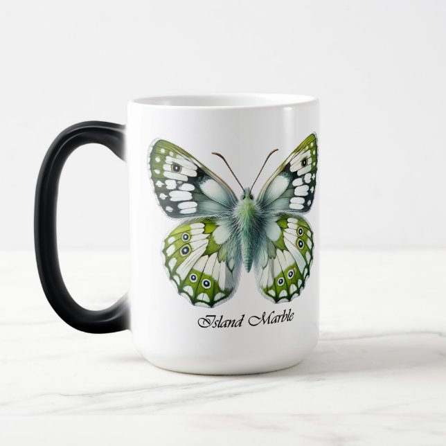 Elegant Island Marble Fjärilslindning Magisk Mugg (Vänster)