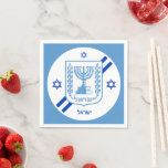 Elegant Israel Napkinks & Israel Flagga / Party Pappersservett<br><div class="desc">Napkins: Elegant Israel mode & israelisk flagga med hebreiska personliger text / namn - kärlek mitt land,  bröllop,  barbecue,  födelsedagar,  patrioter / sportfantaster</div>