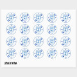 Elegant Israel Stickers & Israels Flagga/Etiketter Runt Klistermärke<br><div class="desc">Stickers/Kuvert Seals: Elegant Israel design & Israels flagga med hebreisk personlig text / namn - kärlek mitt land,  modern bröllop sälar,  pub mitzvah party,  födelsedagar,  patrioter/sportfantaster</div>