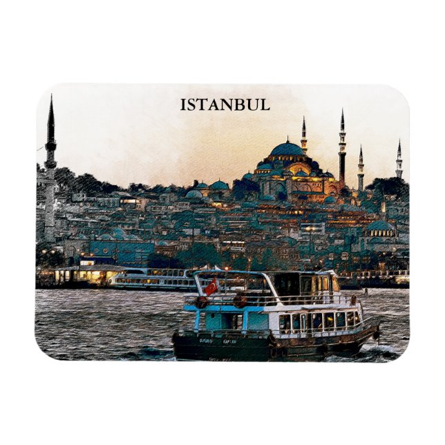 Elegant Istanbul Turkey Hagia Sophia Architecture Magnet (Horisontell)
