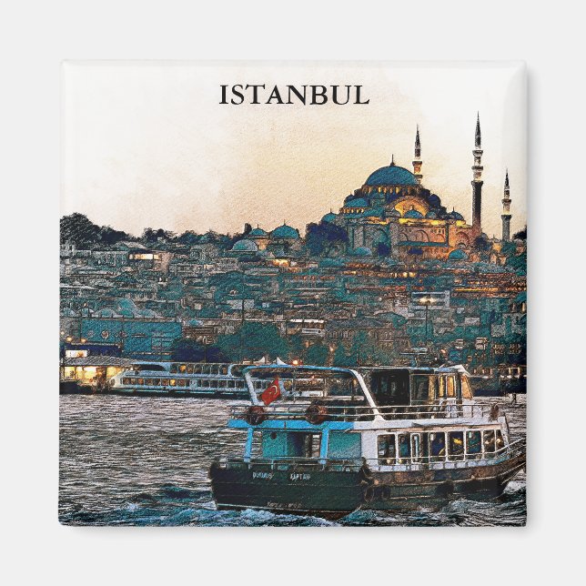 Elegant Istanbul Turkey Hagia Sophia Architecture Magnet (Framsidan)