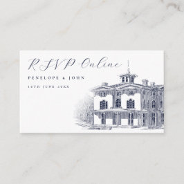 Elegant Italian Villa Illustration Wedding Website Tilläggskort