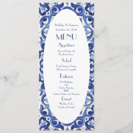 Elegant Italien blue La Dolce Vita Flat Menu Meny