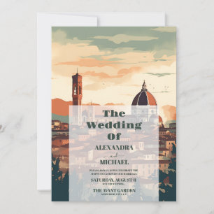 Elegant Italien Florence Destination Wedding Inbjudningar