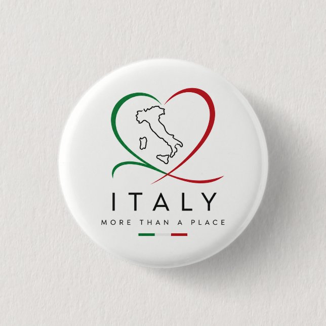 Elegant Italien Hjärta Pinback Knapp (Framsida)