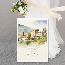 Elegant Italien liggande målbröllop Inbjudningar