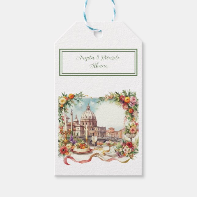 Elegant Italien, middagsinbjudan i Florens,  Presentetikett (Framsidan)