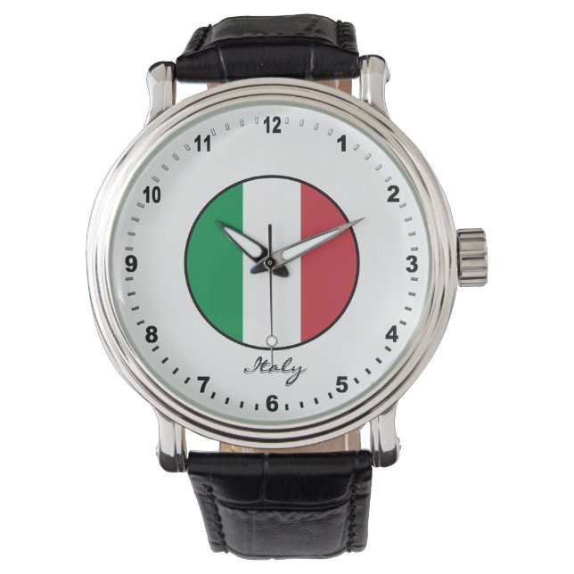 Elegant Italien Watch & Italy Flagga/Rom Armbandsur (Framsida)