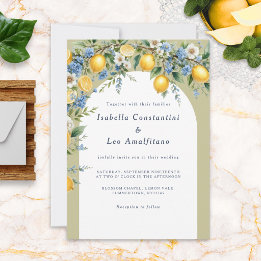 Elegant italiensk Amalfi-citron Båge Anpassad Bröl Inbjudningar