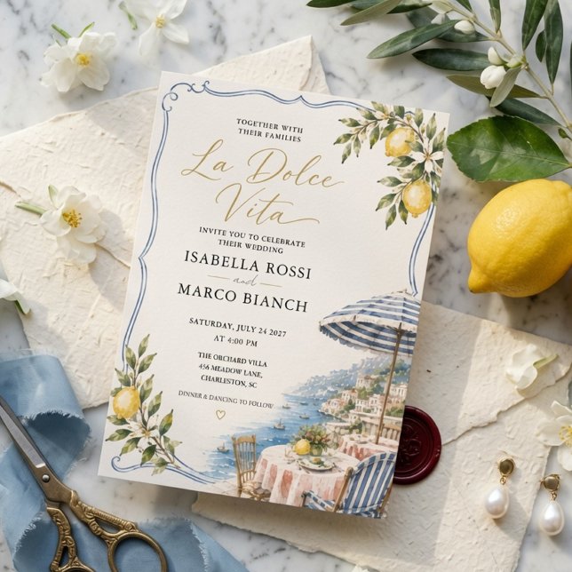elegant italiensk Lemon Coastal  Inbjudningar (Skapare uppladdad)