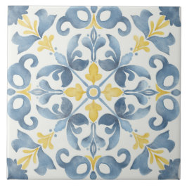 Elegant Italienska Blue Tile Lemon Kakelplatta