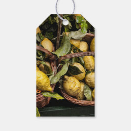 Elegant Italienska citroner i Basket Presentetikett