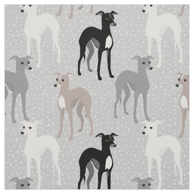 Elegant Italienska Greyhound Mid-Century Modern Tyg (Provkarta)